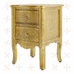 Jaden Antique Brass Embossed 2 Drawer Bedside 2