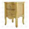 Jaden Antique Brass Embossed 2 Drawer Bedside 2