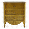 Jaden Antique Brass Embossed 3 Drawer Bedside 1