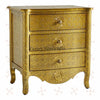 Jaden Antique Brass Embossed 3 Drawer Bedside 2