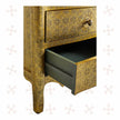 Jaden Antique Brass Embossed 3 Drawer Bedside 5