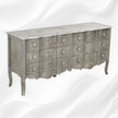 Jaden Antique Silver Metal Embossed 6 Drawer Chest 5