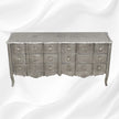 Jaden Antique Silver Metal Embossed 6 Drawer Chest 6