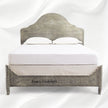 Jaden Antique White Metal Embossed Bed 2