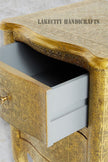 Jaden Antique Brass Embossed 2 Drawer Bedside