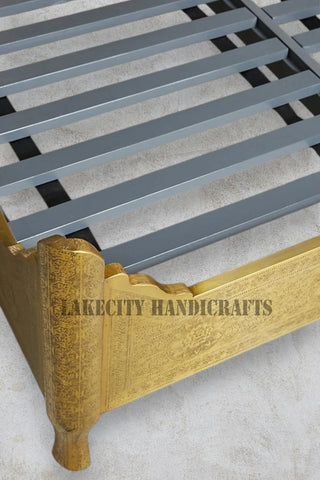 Jaden Antique Brass Embossed Bed