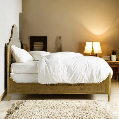 Jaden Antique Brass Embossed Bed