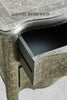 Jaden Antique White Metal Embossed 2 Drawer Bedside