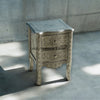 Jaden Antique White Metal Embossed 2 Drawer Bedside