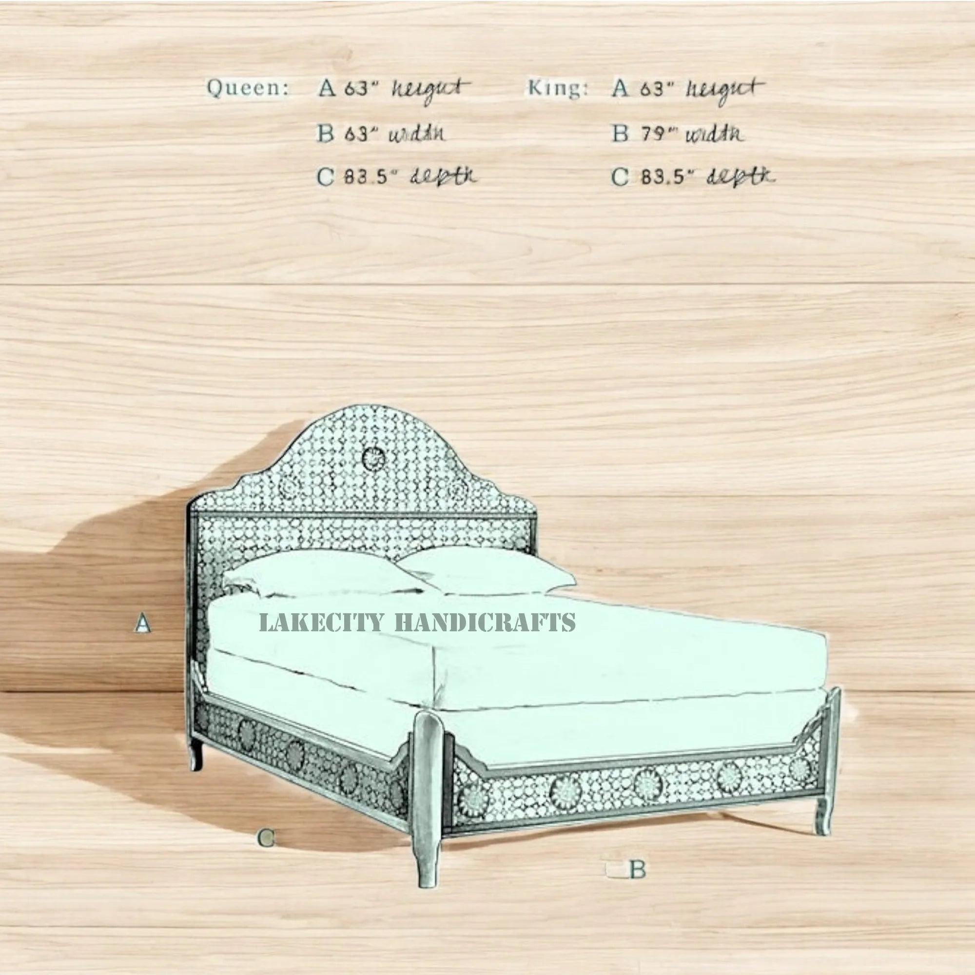 queen and king size white metal bed