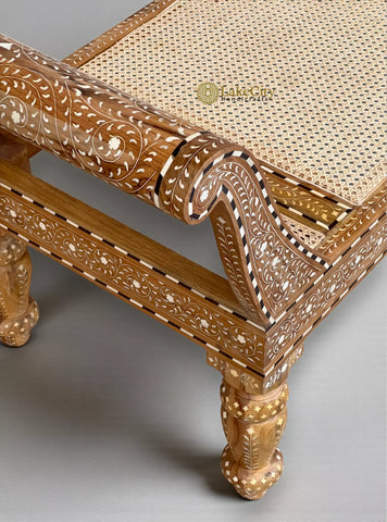 Jaylen Teakwood Bone Inlay Cane Daybed Natural