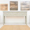 Grey Bone Inlay Geometric 3 Drawer Console