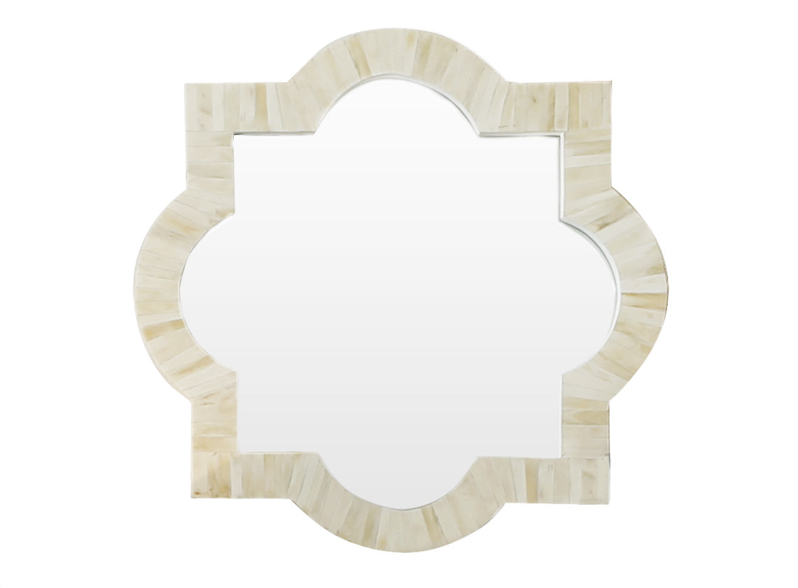 Quatrefoil Natural Bone Inlay Mirror 1