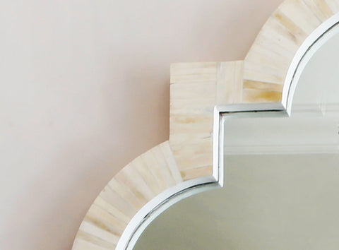 Quatrefoil Natural Bone Inlay Mirror 2