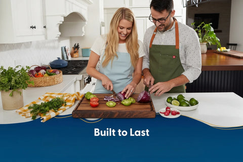 Large Thick Edge Grain Walnut Wood Cutting Board with Non-Slip Feet