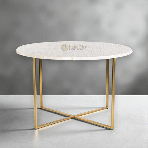 Lattice Bone Inlay Dining Table Grey