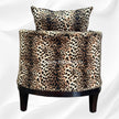 Leopard Design Velvet Fabric Lounge Chair 4