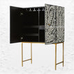 Lucienne Bone Inlay Bar Cabinet Peacock Black 3