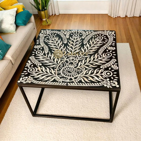 Lucienne Bone Inlay Coffee Table Black