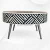 Luna Optical Bone Inlay Round Coffee Table Black 2