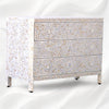 MOP Inlay Edge Floral 3 Drawer Dresser White 2