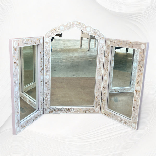 MOP Inlay Floral Tripe Mirror Lavender Secret 1