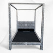 MOP Inlay Four Poster Single Bed Black