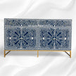 MOP Inlay Scroll Vine Buffet Navy Blue 5