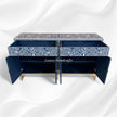 MOP Inlay Scroll Vine Buffet Navy Blue 4