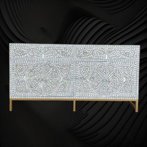 MOP Inlay Scroll Vine Buffet Grey 1