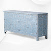 Lillian Mother Of Pearl Inlay Floral Design 3 Drawers & 4 Doors Sideboard Table Turquoise