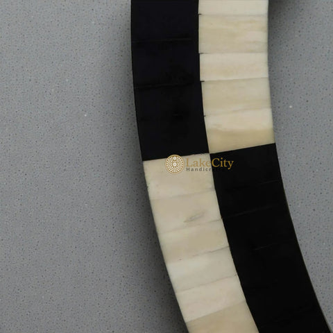 Mae Bone Inlay Mirror Frame Black