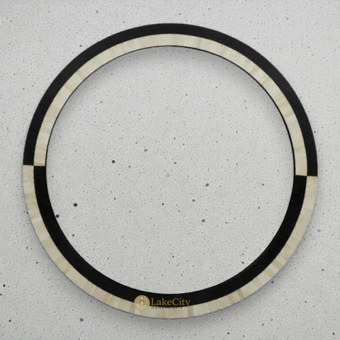 Mae Bone Inlay Mirror Frame Black