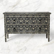 Moghul Flower Bone Inlay 2 Drawer Chest Black 1