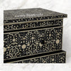 Moghul Flower Bone Inlay 2 Drawer Chest Black 2