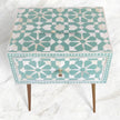 Moroccan Bone Inlay 1 Drawer Bedside Green 2