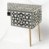 Moroccan Bone Inlay Desk 2 Drawer Console Table Black Ready 3