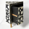 Moroccan Bone Inlay Desk 2 Drawer Console Table Black Ready 4