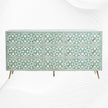 Bone Inlay Moroccan 9 Drawer Chest Green 7