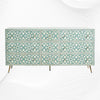 Bone Inlay Moroccan 9 Drawer Chest Green 7