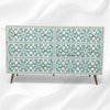 Bone Inlay Dresser Moroccan 6 Drawers Mint Green 4