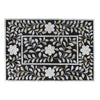 Mother Of Pearl Inlay Floral 2 Drawer Bedside Black 3