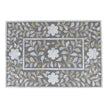 Mother Of Pearl Inlay Floral 2 Drawer Bedside Grey 3