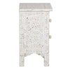 Mother Of Pearl Inlay Floral 2 Drawer Bedside White 3