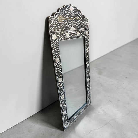 Ornate Mother of Pearl Crested Mirror for Living, bedroom Room