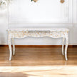 Mother Of Pearl Inlaid Long Curved Leg Desk White