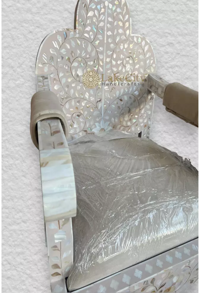 Mother Of Pearl Inlay Floral Chair Lavender Secret