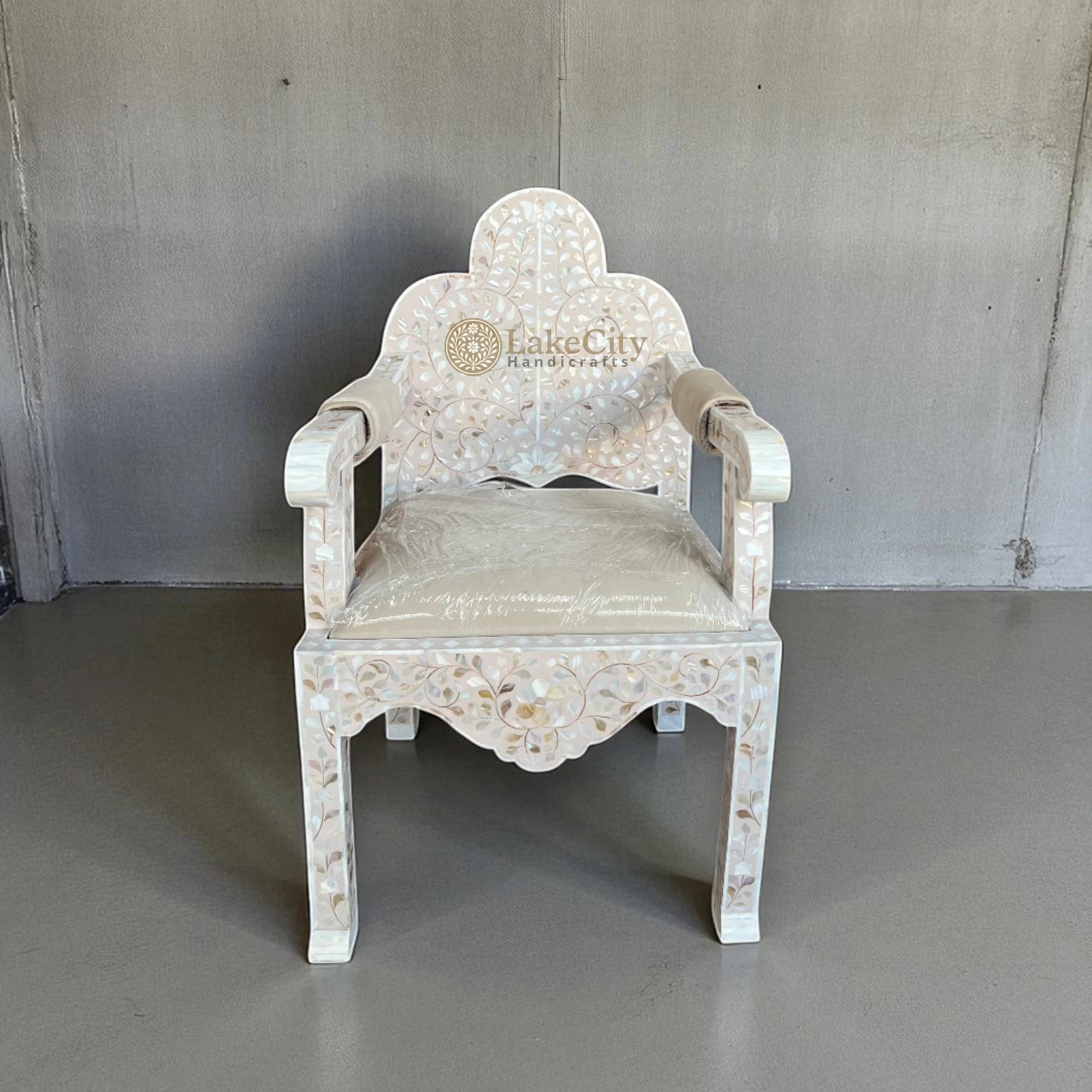 Mother Of Pearl Inlay Floral Chair Lavender Secret