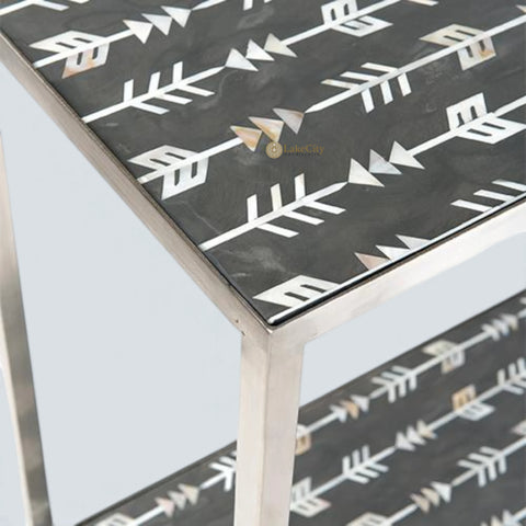 Mother Of Pearl Inlay Arrow Console Grey