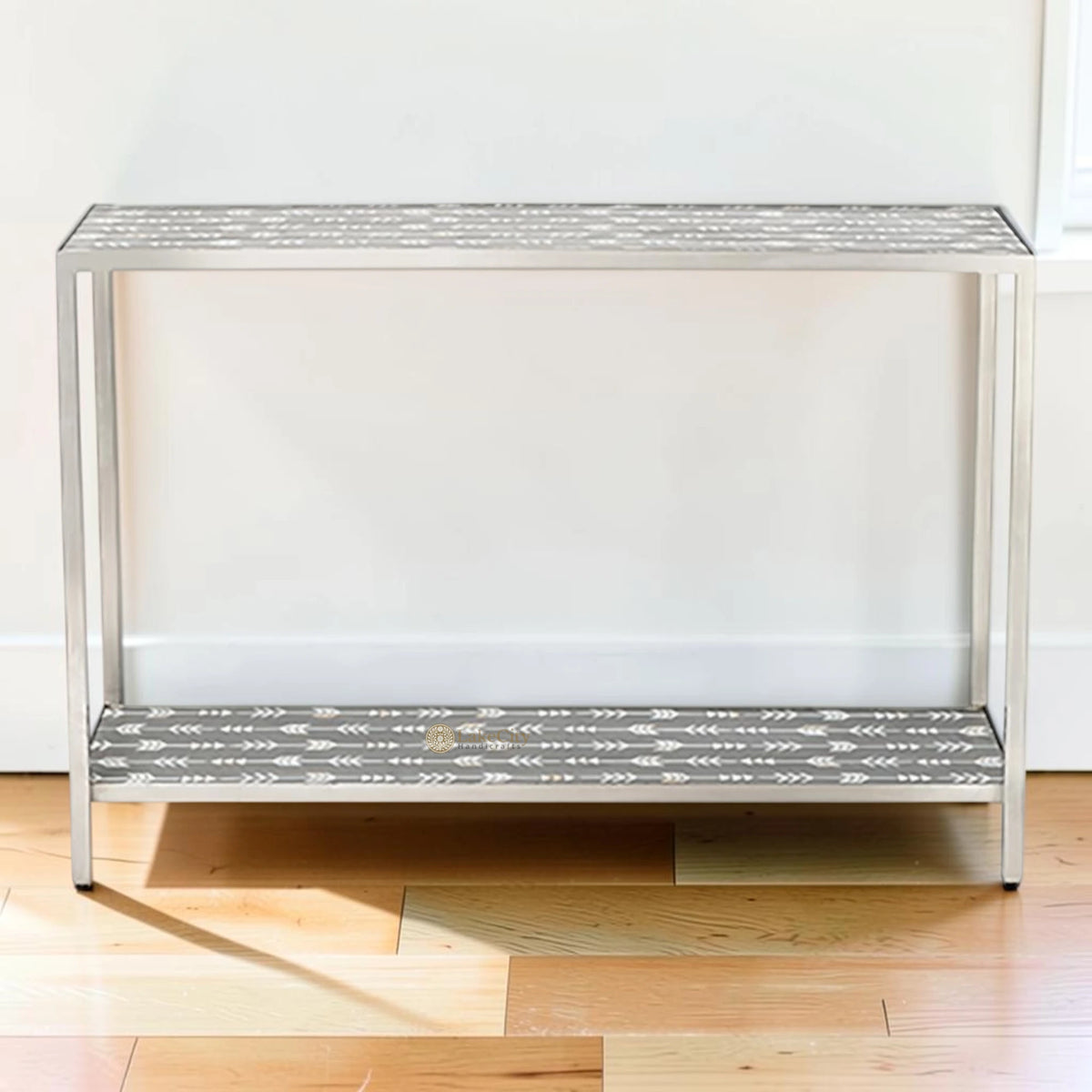 Mother Of Pearl Inlay Arrow Console Grey